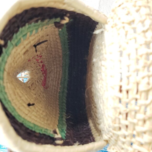 Vintage Panamanian Woven Figural Medicine Pouch Wounaan Embera Raffia Bag Purse - Picture 8 of 9